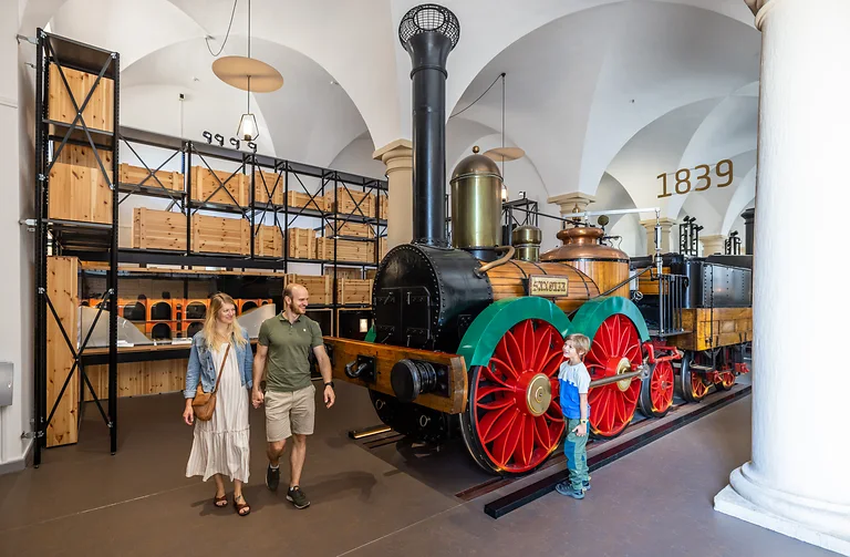Die 'Saxonia' - Deutschlands erste Dampflokomotive im Verkehrsmuseum Dresden